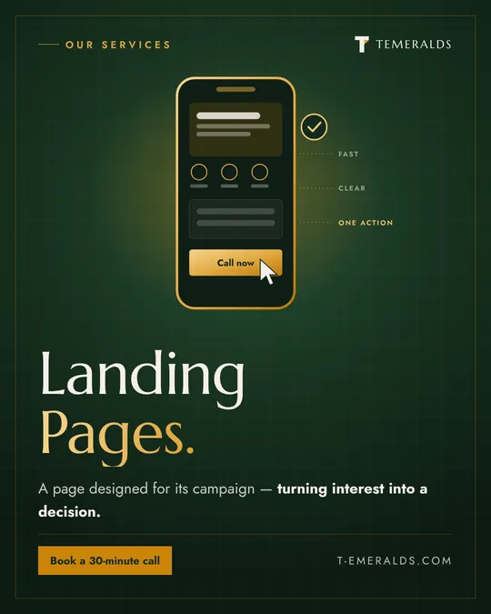 Landing pages — Design · Services